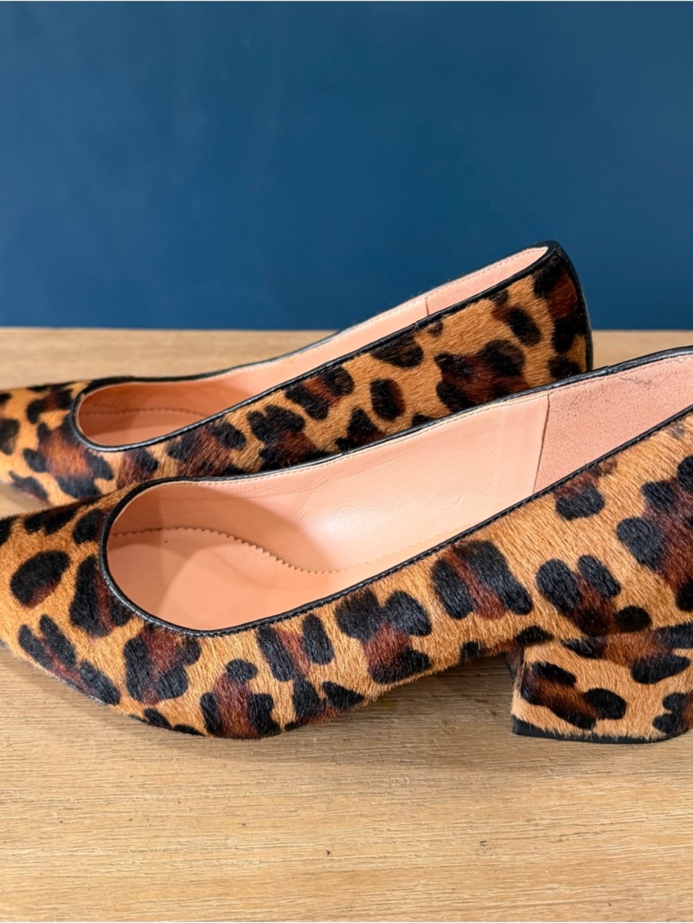J. Crew Leopard-Print Block Heel Pumps - Tan and Black